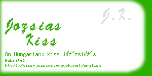 jozsias kiss business card
